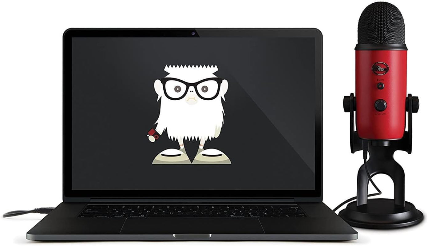 Logitech for Creators Yeti USB Mic,  VO!CE Software, 4 Pickup Patterns, Headphone Output & Volume Control, Plug & Play, Satin Red