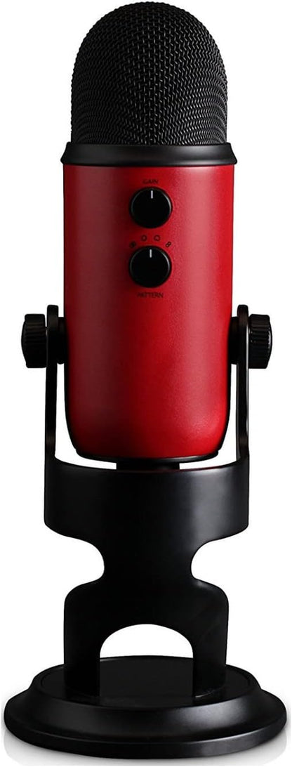 Logitech for Creators Yeti USB Mic,  VO!CE Software, 4 Pickup Patterns, Headphone Output & Volume Control, Plug & Play, Satin Red